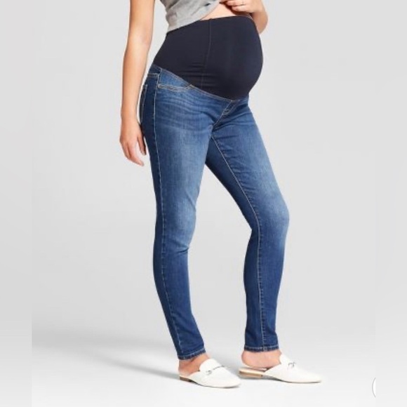Over Belly Maternity Jeggings - Isabel Maternity Ingrid & Isabel Dark Wash - 8 - Picture 1 of 15